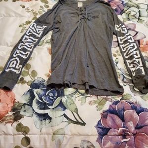Grey like new pink long sleeve